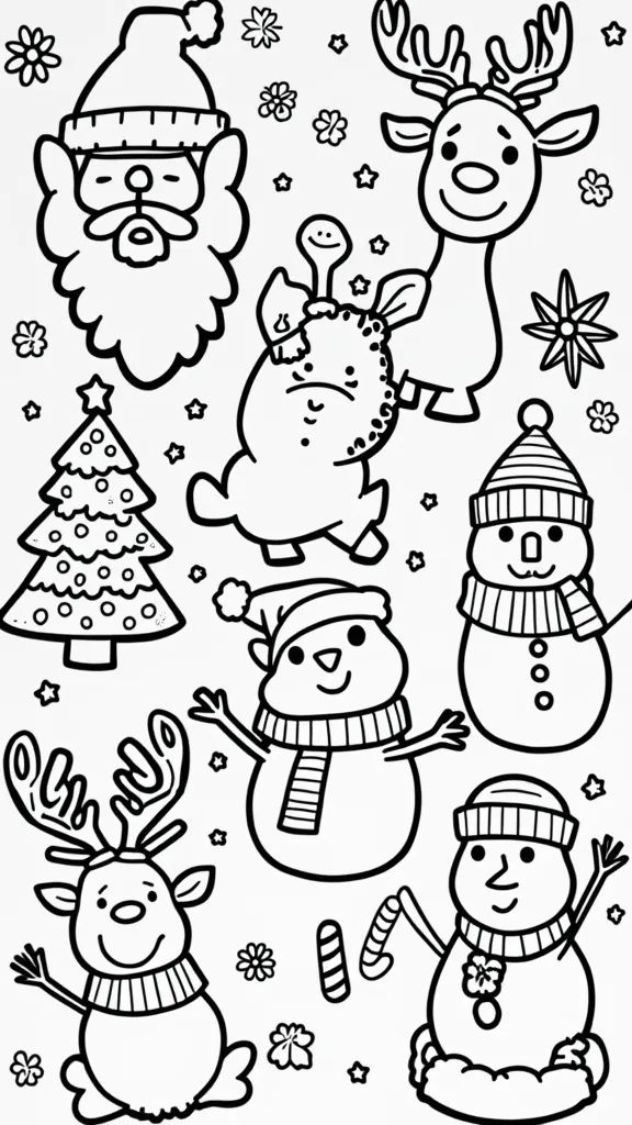 coloriages de Noël faciles mignons